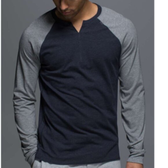 Lululemon Bodhi Long Sleeve Heathered Inkwell/Heathered Medium Grey - Picture 1 of 15